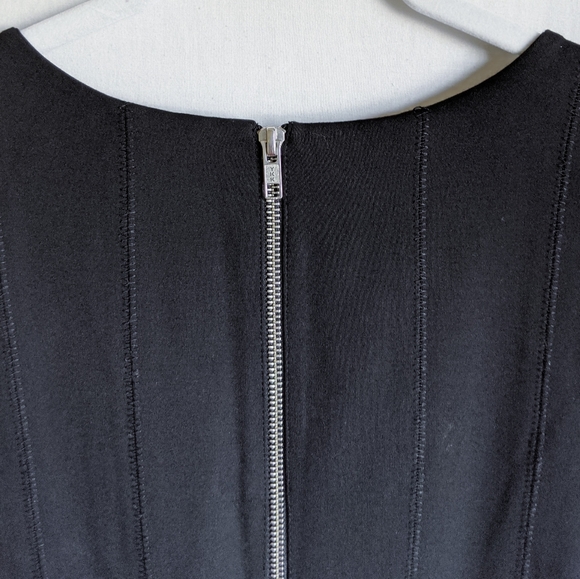 J. Crew Black Exposed Zipper Scuba Knit Midi Dress - Picture 8 of 13